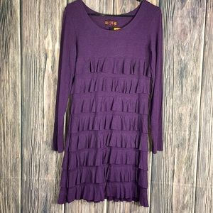 Isle by Melis Kozan purple Tencel Long Sleeve Cha Cha Dress size small New